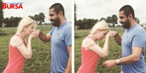 Sevgilisinin elini öptü