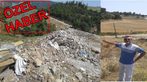 Köy yolu çöplük olmuş