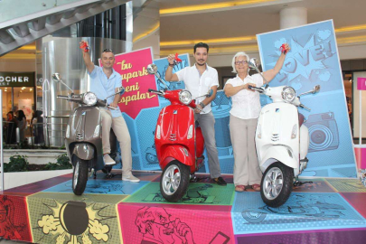 Üç şanslı kişi Korupark'ta Vespalandı