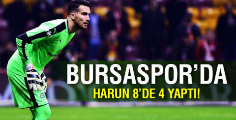 Bursaspor kalecisi Harun Tekin 8'de 4 yaptı!