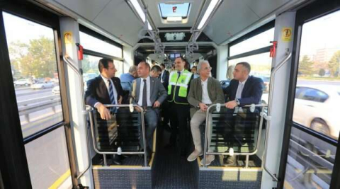 İMAMOĞLU YERLİ ÜRETİM METROBÜSÜN TEST SÜRÜŞÜNE KATILDI