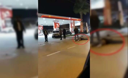 Bursa'da alkollü kişilere yol ortasında feci dayak