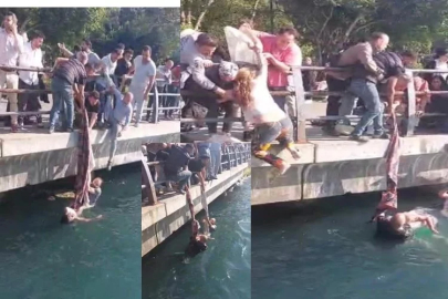 Denizde can pazarı! Piknik örtüsü ile kurtarmaya çalıştılar