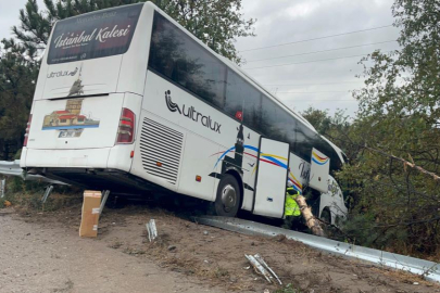 Bursa’da yolcu otobüsü şarampole uçtu