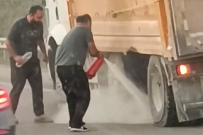 Seyir halindeki kamyonun tekerleği uçtu, facianın eşiğinden dönüldü