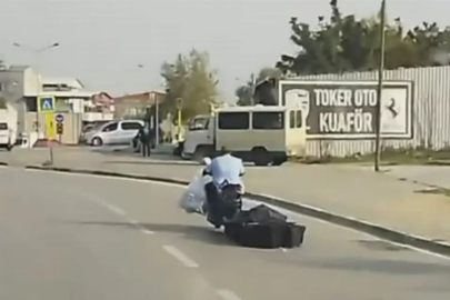 Bursa'da tehlikeli yolculuk kamerada...