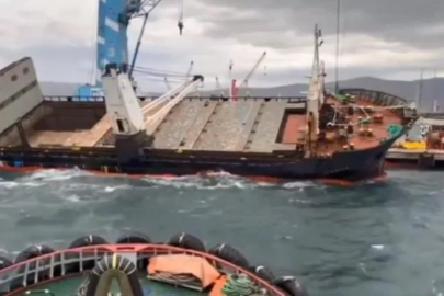 Bursa’da yan yatan gemiyi ‘Kurtarma Uzmanları’ düzeltti