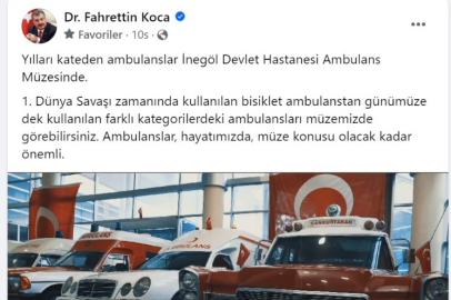 Sağlık Bakanı Koca'dan Bursa paylaşımı