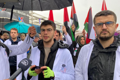 Bursa’da doktorlar Filistin'e destek için yürüdü