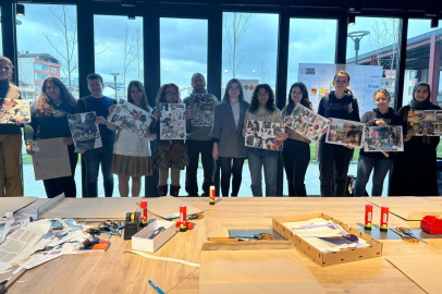 Nilüfer'de kolaj ile zihin haritası yaptılar