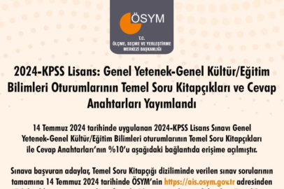 2024 KPSS soru ve cevap anahtarı yayımlandı