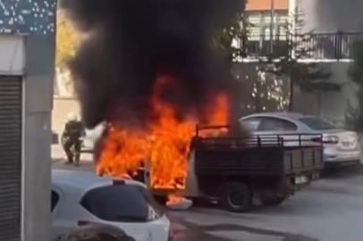 Bursa'da seyir halindeki kamyonet alev topuna döndü