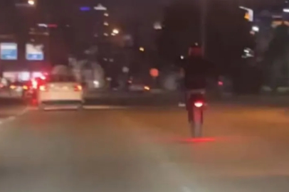 Bursa'da tek teker üstünde tehlikeli yolculuk