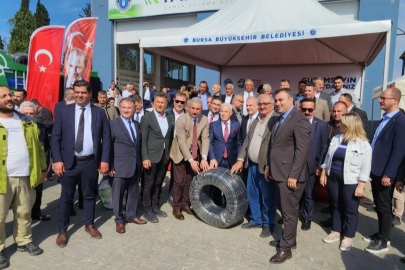 Bursa'da çiftçiye ücretsiz sulama borusu dağıtıldı