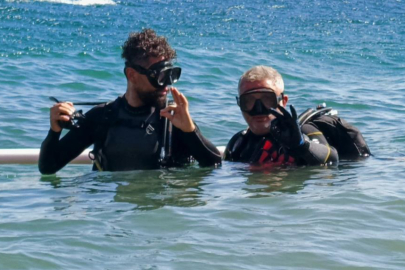 Mehmet Çevik balık adam oldu