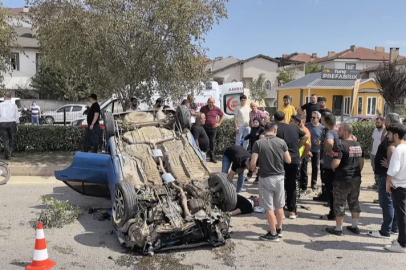Bursada takla atarak karşı yöne geçti: 2 yaralı