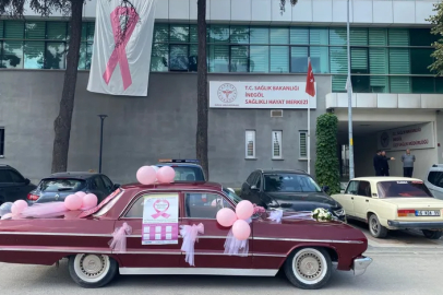 Meme kanserine karşı İnegöl sokaklarında renkli farkındalık