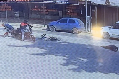 İnegöl'de motosiklet ile bisiklet çarpıştı: 2 yaralı