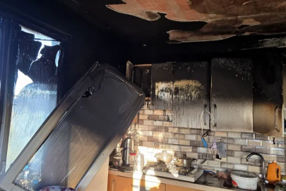 Bursa'da alevlere teslim olan mutfak küle döndü