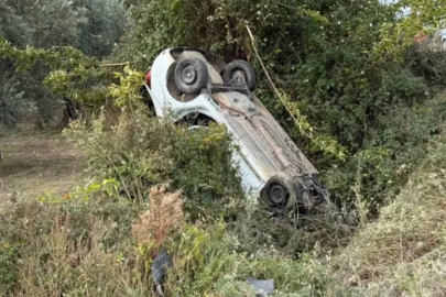 Bursa'da sollama yaparken zeytinliğe uçtu