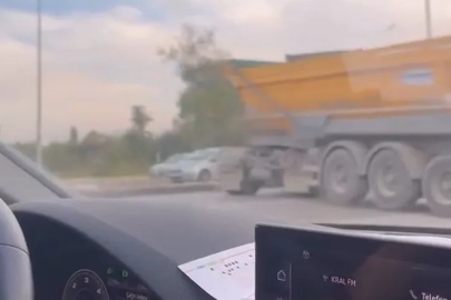 Bursa'da ters şeritten giren kamyon 'pes' dedirtti