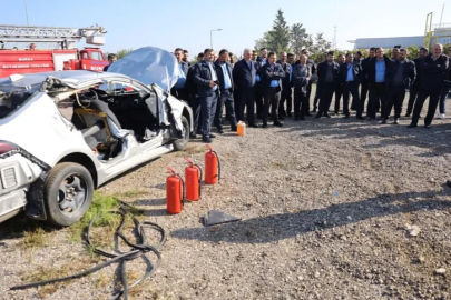 Bursa’da otobüs şoförlerine yangın söndürme eğitimi