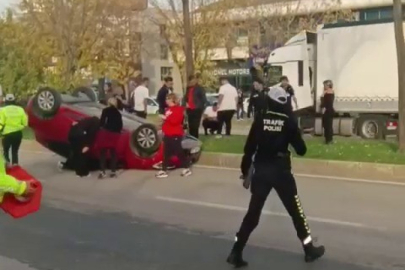 Bursa'da feci kaza: Takla atan otomobilde sürücü sıkıştı
