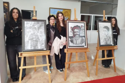 Bursalı genç ressamlar Gazzeli çocukların acısını resmetti