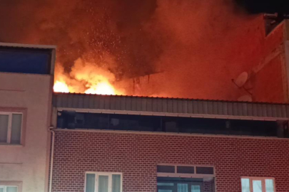 Bursa'da  iki katlı evin çatısında çıkan yangın paniğe neden oldu