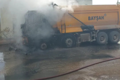 Bursa'da hafriyat kamyonu küle döndü