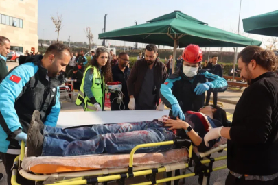 Bursa Şehir Hastanesinde gerçeğini aratmayan tatbikat