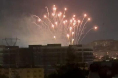 Nilüfer'de gelişi güzel atılan havai fişekler geceyi aydınlattı,