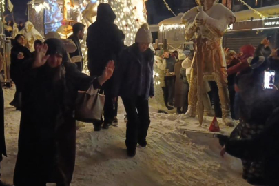 Uludağ'da yılbaşı kutlamasına damga vuran görüntü