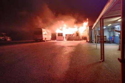 Mudanya'da minibüs duraklarında yangın paniği