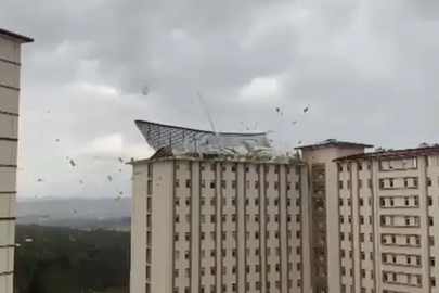 Bursa'da şiddetli fırtına çatıları böyle uçurdu