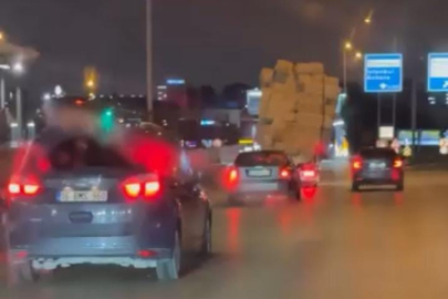 Bursa'da tehlikeli taşımacılık kamerada