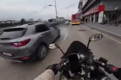 Bursa'da motosikletlinin ölümden döndüğü anlar