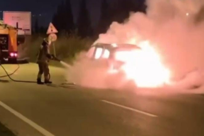 Bursa'da seyir halindeyken alev alev yandı