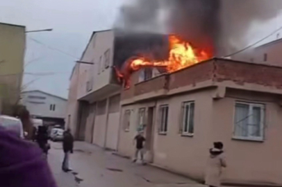 Bursa'da çatı yangını paniği