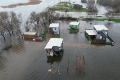 Uluabat Gölü taştı, felaket havadan görüntülendi