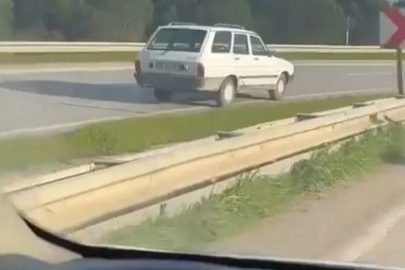 Bursa’da ters şeritten ilerleyen araç tehlike saçtı