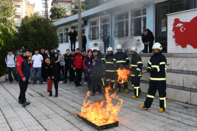 Osmangazi’de gerçeğini aratmayan yangın tatbikatı
