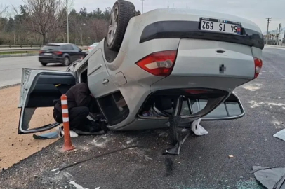 Bursa'da otomobil takla attı: İçindekiler ölümden döndü