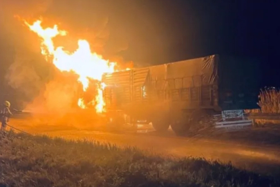 TIR yangını Bursa yolunu trafiğe kapadı