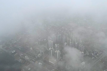 Bursa'da şehrin üzerine sis çöktü