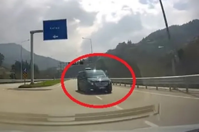 Bursa'da ters yönden gelen araç faciayı teğet geçti