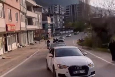 Bursa'da düğün konvoyunda tehlikeli şov