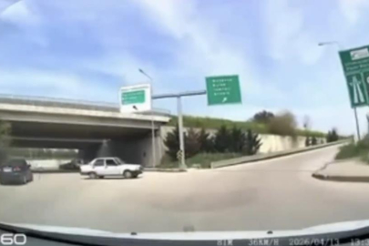 Bursa’da ters yönden giren sürücü kamerada