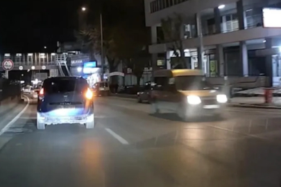 Bursa'da ters yönde ilerleyen araç tehlike saçtı