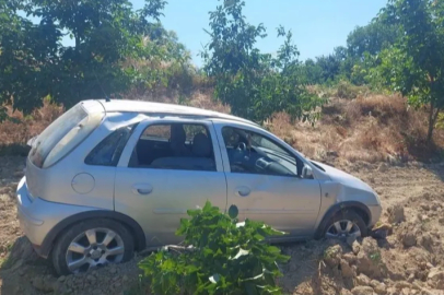Bursa'da kontrolden çıkan araç meyve bahçesine uçtu